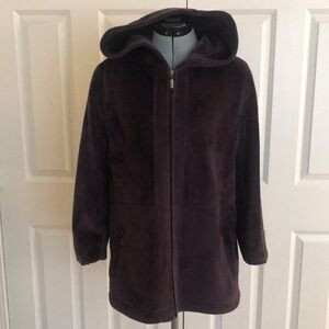 Forecaster Boston Purple Plush Velour Hooded Jacket L
